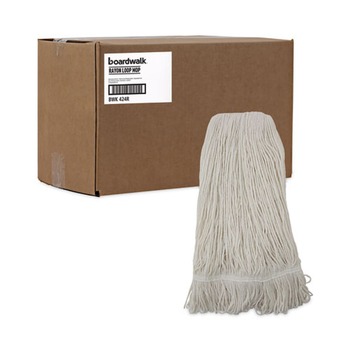 Boardwalk 24 oz. Rayon Pro Loop Web/Tailband Wet Mop Head - White (12/Carton)