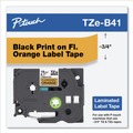 Bulk Savings Pricing 2 | Brother P-Touch TZEB41 0.7 in. x 16.4 ft. TZ Standard Adhesive Laminated Labeling Tape - Black on Fluorescent Orange image number 3