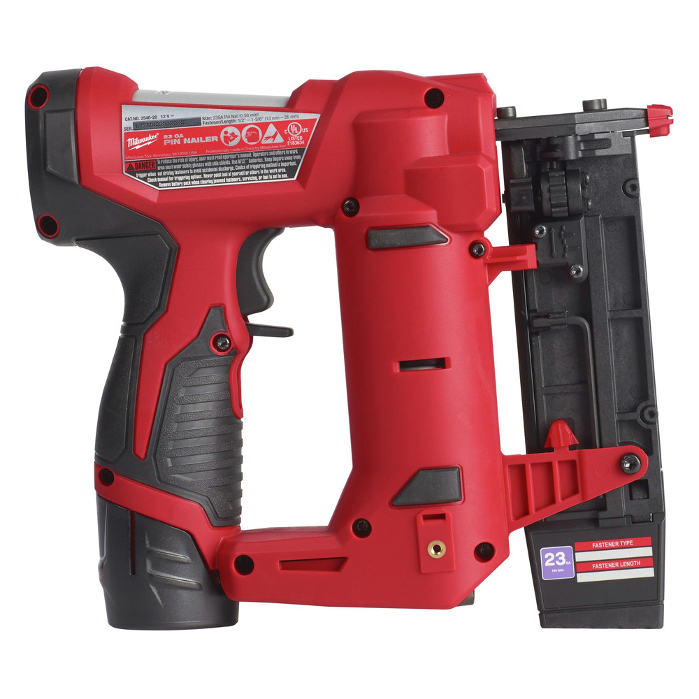 Milwaukee 254021 M12 Compact LithiumIon 23 Gauge Cordless Pin Nailer Kit (1.5 Ah) CPO Outlets