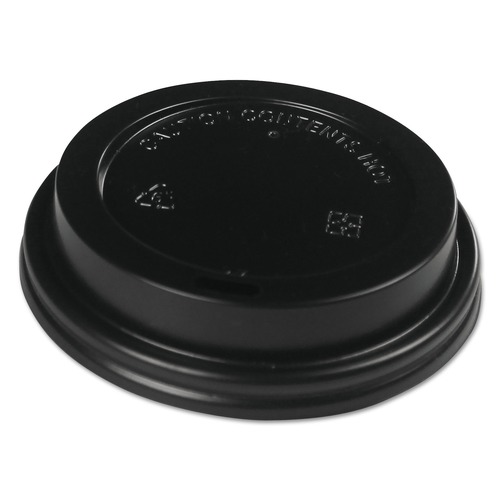 Cups and Lids | Boardwalk BWKHOTBL1020 Hot Cup Lids for 10 oz. to 20 oz. Hot Cups - Black (1000/Carton) image number 0