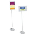 Office Jansan | Quartet 7922 Aluminum Frame 11 in. x 17 in. Designer Sign Stand - Silver image number 2