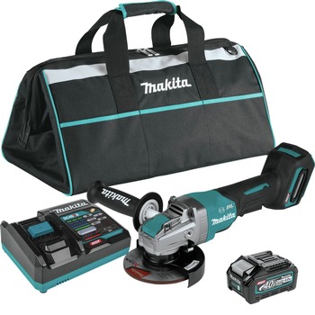 GRINDERS | Makita 40V MAX XGT Brushless Lithium-Ion Cordless 5 in. X-LOCK Paddle Switch Angle Grinder Kit with Electric Brake (4 Ah)