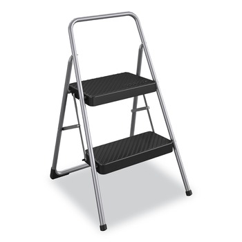 PRODUCTS | Cosco 11-135CLGG1 2-Step Folding Steel Step Stool, 200lbs, 17 3/8w x 18d x 28 1/8h, Cool Gray