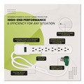 Office Electronics & Batteries | GoGreen Power GG-16103MS 2.5 ft. Cord 160 Joules 6-Outlet Surge Protector - White image number 5