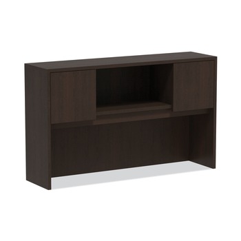 Alera ALEVA286015ES Valencia Series 58.88 in. x 15 in. x 35.38 in. 4-Compartment Hutch with Doors - Espresso