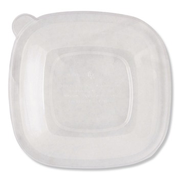 World Centric 8.8 in. x 8.8 in. PLA Lids for Fiber Bowls - Clear (200/Carton)