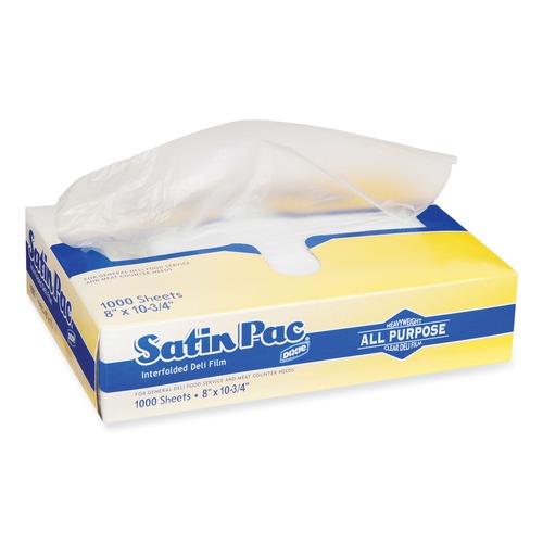 Food Service | Dixie S-8 8 in. x 10 in. 3/4 in. Satin-Pac High Density Poly Film (1000 Sheets 10 Pack/Carton) image number 0