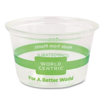 World Centric 4 oz PLA Plastic Cold Cups - Clear (1000/Carton)