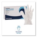 Disposable Gloves | Boardwalk BWK365MBX 2.6 mil General Purpose Powder/Latex-Free Vinyl Gloves - Medium, Clear (100/Box) image number 4