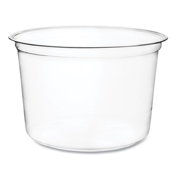 Vegware CF-DC-16 4.6 in. x 3 in. 16 oz. Compostable Plastic Round Deli Pots - Clear (500/Carton)