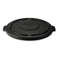 Trash & Waste Bins | Rubbermaid Commercial FG264560BLA 24.5 in. x 1.5 in. BRUTE Self-Draining Flat Top Lids - Black image number 2