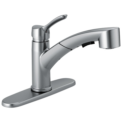 Fixtures | Delta 4140-AR-DST Single Handle Pull-Out Kitchen Faucet (Arctic Stainless) image number 0