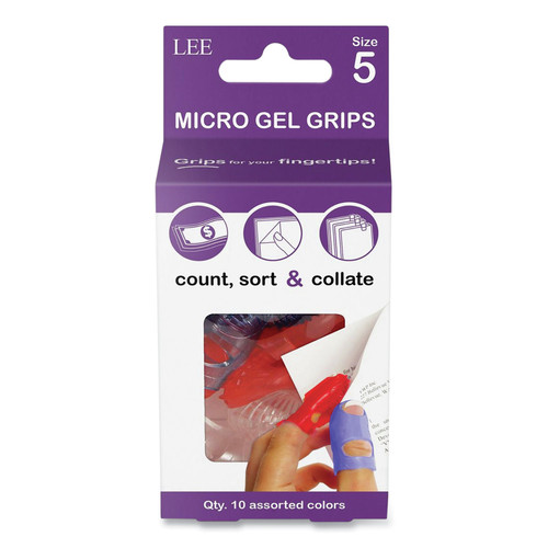 Office & Office Supplies | LEE 61050 Size 5 Tippi Micro-Gel Fingertip Grips - Small, Assorted (10/Pack) image number 0