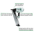 Framing Nailers | Factory Reconditioned Metabo HPT NR90AC5MR 2-3/8 in. to 3-1/2 in. Plastic Collated Framing Nailer image number 6