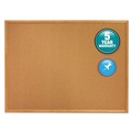 Office Jansan | Quartet 303 36 in. x 24 in. Classic Series Cork Bulletin Board - Tan Surface, Oak Fiberboard Frame image number 7