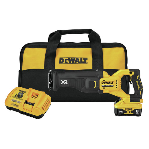 Dewalt DCS368W1 20V MAX XR Brushless Lithium-Ion Cordless Reciprocating Saw with POWER DETECT Tool Technology Kit (8 Ah) image number 0
