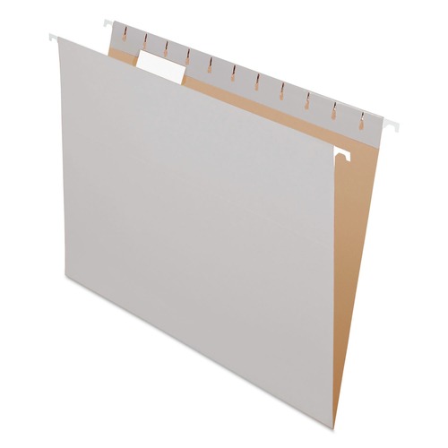 Office Jansan | Pendaflex 81604 1/5-Cut Tabs Letter Size Colored Hanging Folders - Gray (25/Box) image number 0
