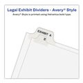 Office Jansan | Avery 01337 11 in. x 8.5 in. 25-Tab 176 to 200 Avery Style Preprinted Legal Exhibit Side Tab Index Dividers - White (1-Set) image number 4