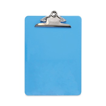 Universal 9 in. x 12.5 in. Plastic Clipboard with 1 in. High Capacity Clip - Translucent Blue