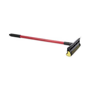 CLEANING AND SANITATION | Boardwalk BWK824 21 in. Handle 8 in. Wide Blade General-Duty Squeegee - Black/Red