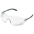 MCR Safety S2110 Clear Lens Blackjack Wraparound Chrome Plastic Frame Safety Glasses image number 1