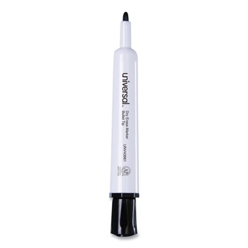 Universal UNV43681 Medium Bullet Tip Dry Erase Marker - Black (12-Piece)