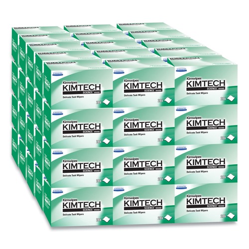 Cleaning & Janitorial Supplies | Kimtech 34155 1-Ply 4.4 in. x 8.4 in. Kimwipes Delicate Task Wipers - Unscented, White (16800/Carton) image number 0