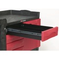 Office Jansan | Rubbermaid Commercial FG453388BLA TradeMaster 750 lbs. Capacity 26.25 in. x 49 in. x 38 in. 1-Shelf Cart - Black image number 3