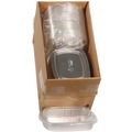 Food Trays, Containers, and Lids | Pactiv Corp. Y6710PET 9.8 in. x 7.8 in. x 1.3 in. 46 oz. Classic Carry-Out Aluminum Container with PET Dome Lid - Silver/Clear (50/Carton) image number 4