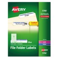 Office Jansan | Avery 05766 0.66 in. x 3.44 in. Permanent TrueBlock File Folder Labels with Sure Feed Technology - Blue/White (30/Sheet, 50 Sheets/Box) image number 0