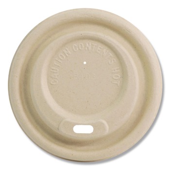 World Centric CULFB12GNLF Fiber Lids for 10 to 20 oz Hot Cups - Natural (1000/Carton)
