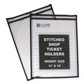 Office Jansan | C-Line 46114 75 Sheets 11 in. x 14 in. Stitched Both Sides Shop Ticket Holders - Clear (25/Box) image number 1
