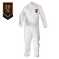 Bib Overalls | Ansell KCC 49107 A20 Zip Front, Elastic-Back, Wrists, and Ankles Breathable Particle Protection Coveralls - Quadruple Extra Large, White (20/Carton) image number 1
