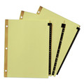 Office Jansan | Avery 11351 11 in. x 8.5 in. 12-Tab Jan. to Dec. Preprinted Black Leather Tab Dividers w/Gold Reinforced Edge - Buff (1-Set) image number 2
