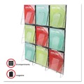  | Deflecto 56801 27.5 in. x 3.38 in. x 35.63 in. Magazine, Stand-Tall 9-Bin Wall-Mount Literature Rack - Clear/Black image number 5