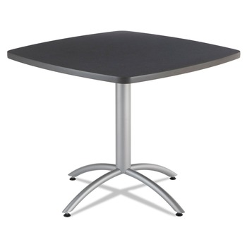Iceberg 65618 CafeWorks 36 in. x 36 in. x 30 in. Cafe-Height, Square Top Table - Graphite Granite/Silver