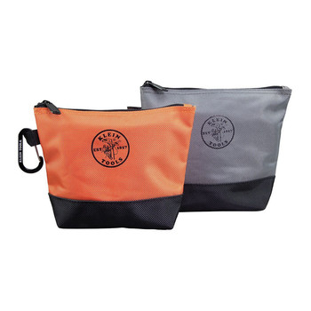 Klein Tools 2-Piece Stand-Up Zipper Tool Bag Set - Orange/Black, Gray/Black
