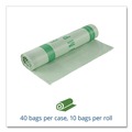 Office Jansan | Stout by Envision E4248E85 EcoSafe-6400 42 in. x 48 in. 0.85 mil. 48 Gallon Compostable Bags - Green (40/Box) image number 3