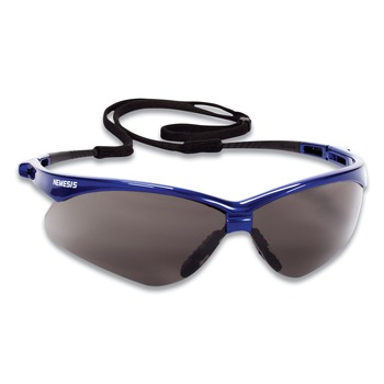 KleenGuard Nemesis Safety Glasses - Metallic Blue Frame, Smoke Lens (12/Box)
