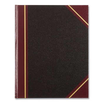 National Texthide 10.38 in. x 8.38 in. Sheets Eye-Ease Record Book - Black/Burgundy/Gold
