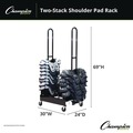 Office Filing Cabinets & Shelves | Champion Sports FBSPR2 24 in. x 30 in. x 69 in. 176 lb Capacity Mobile Two-Stack Shoulder Pad Rack - Black image number 1