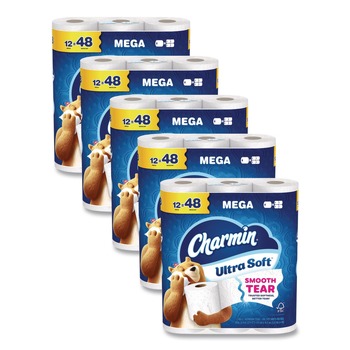Charmin 2-Ply Septic Safe Ultra Soft Bathroom Tissue Mega Roll - White (208 Sheets/Roll, 12 Rolls/Pack, 5 Packs/Carton)