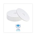 Floor Cleaners | Boardwalk BWK4016WHI 16 in. Diameter Polishing Floor Pads - White (5/Carton) image number 4
