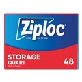 Food Service | Ziploc 351317 1 Quart 1.75 mil. 9.63 in. x 8.5 in. Double Zipper Storage Bags - Clear (9/Carton) image number 5