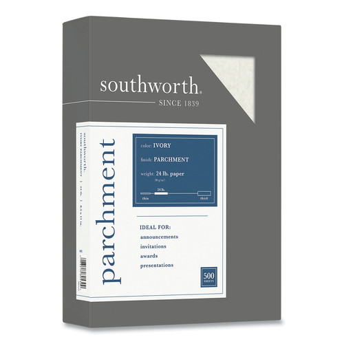 Office Jansan | Southworth 984C 24 lbs. Bond Weight 8.5 in. x 11 in. Parchment Specialty Paper - Ivory (1/Box) image number 0
