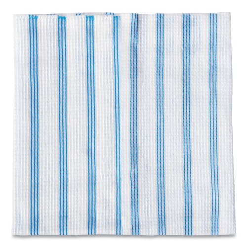 Bulk Savings Pricing 2 | Rubbermaid Commercial HYGEN 2134283 12 in. x 12 in. Disposable Microfiber Cleaning Cloths - White/Blue Stripe (600/Carton) image number 0