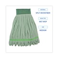 Mops | Boardwalk BWKMWTMGCT Microfiber Looped-End Wet Mop Heads - Medium, Green (12/Carton) image number 3