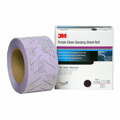 Grinding Sanding Polishing Accessories | 3M 34447 Hookit Purple Clean Sanding Sheet Roll 334U 70mm x 12 m P220 image number 0