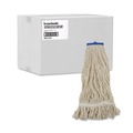 Mops | Boardwalk BWK824C 24 oz. Lie-Flat Cotton Fiber Mop Head - White (12/Carton) image number 2