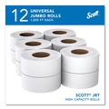 Cleaning & Janitorial Supplies | Scott 07805 Essential 3.55 in. x 1000 ft. 2-Ply Septic Safe JRT Jumbo Roll Bathroom Tissue - White (12 Rolls/Carton) image number 1